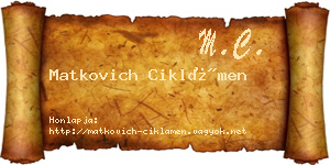 Matkovich Ciklámen névjegykártya